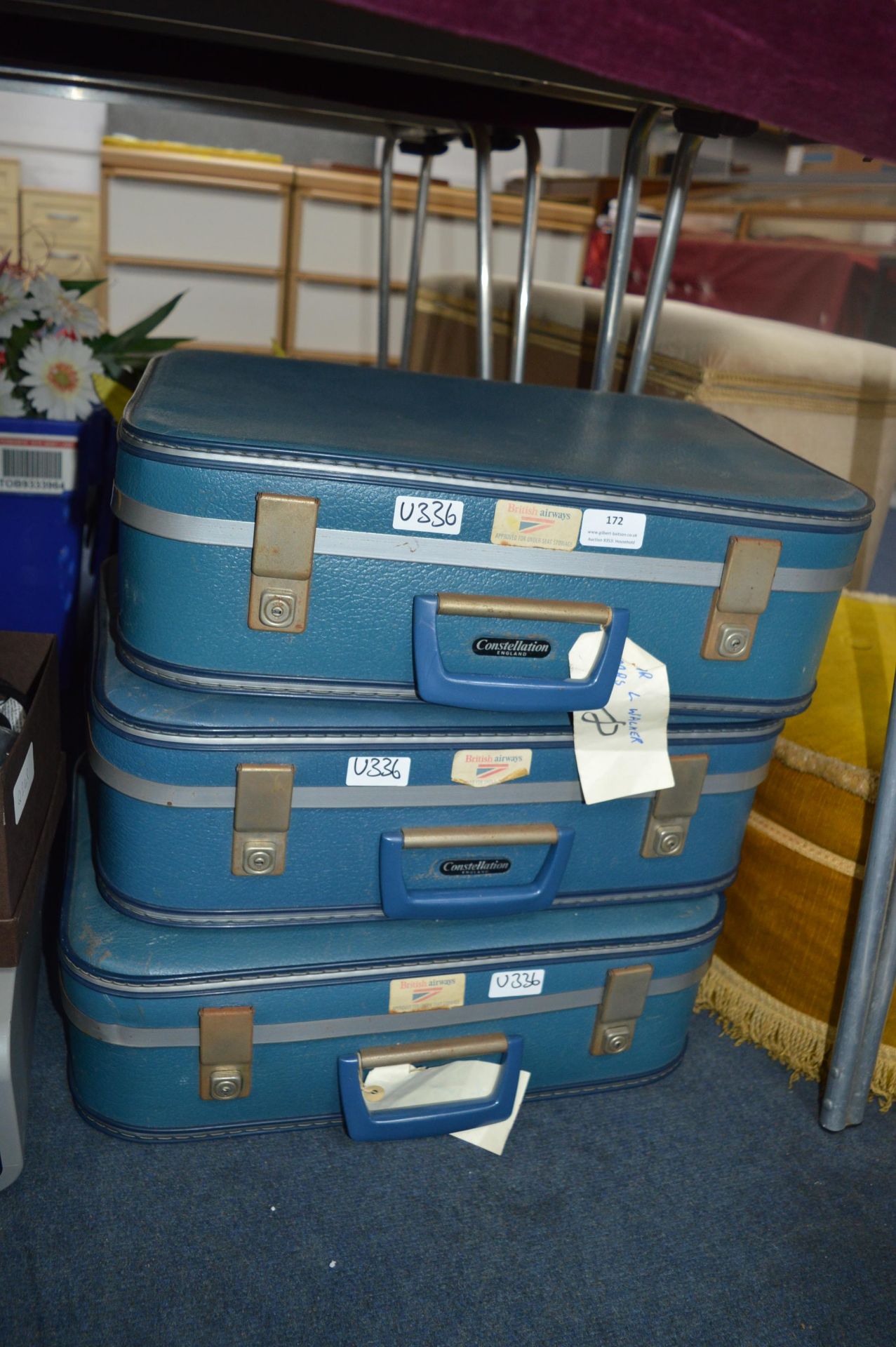 Set of Three Vintage Consolation Suitcases