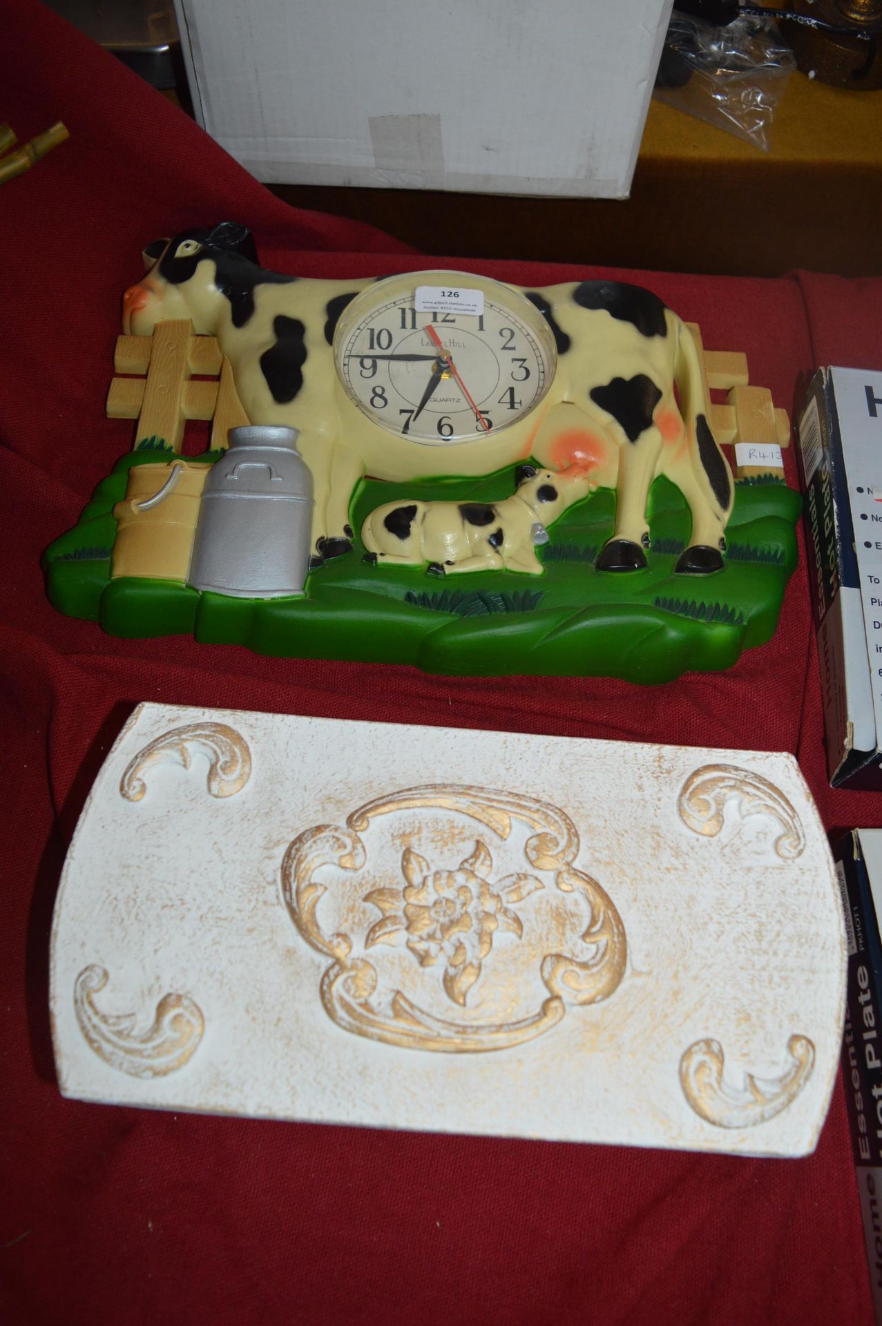 Cow Wall Clock and a Decorative Box