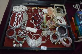 Display Cabinet and Contents of Costume Jewellery