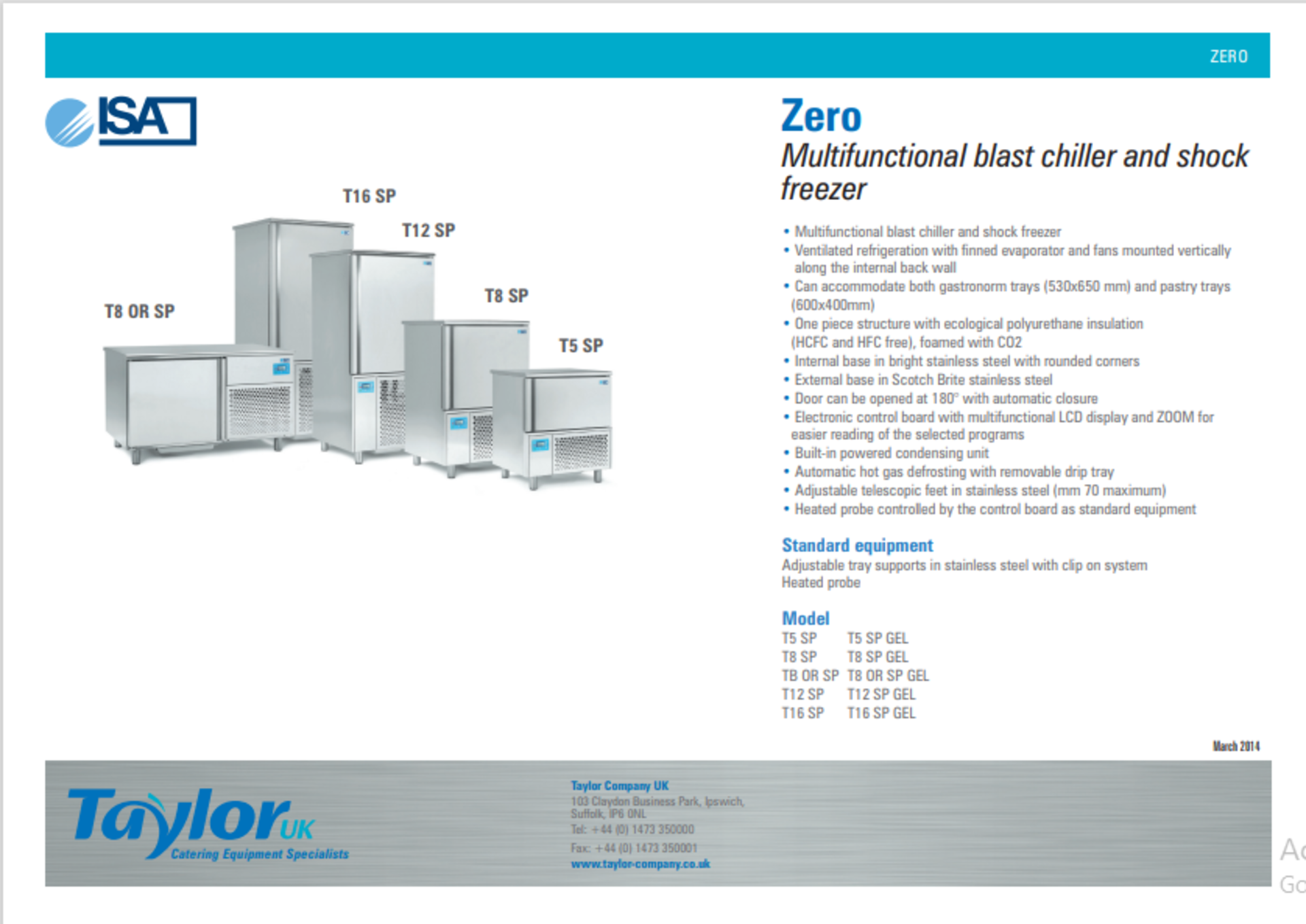 * ISA Zero Touch T5 - multifunctional blast chiller and shock freezer. Purchace price £5,000 - Image 2 of 7