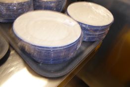 * 24 x 18cm white plates with blue rim