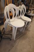 * 6 x modern stacking chairs by italian designer - white plastic