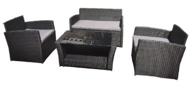 * Keswick Rattan Sofa Set - Brand New - In Cardboard Boxes - Garden Rattan Furntiure Set. Black