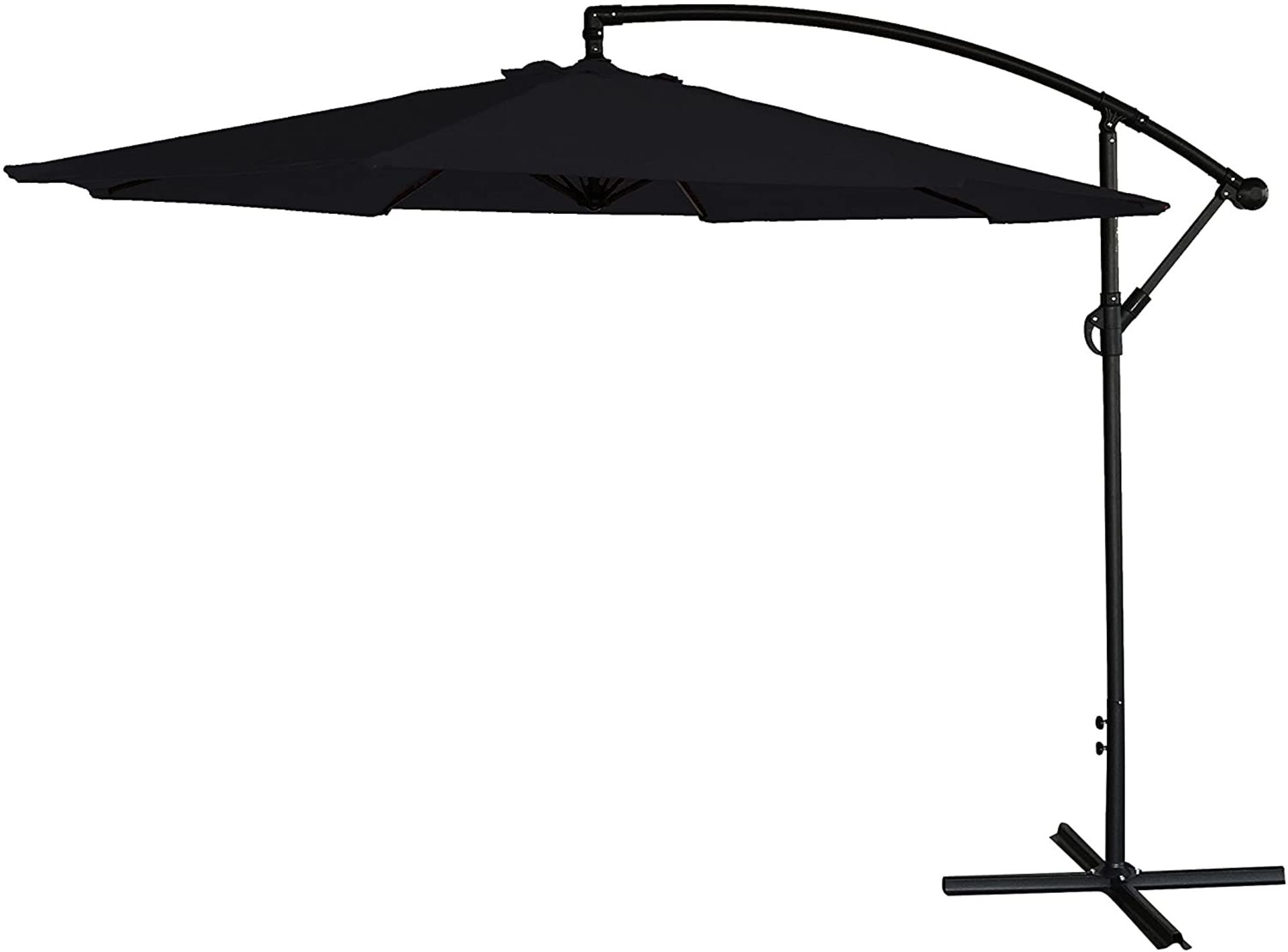 * Black Banana Umbella - No base - Parasol 3m Diameter. Steel Frame. 180g Polyester.