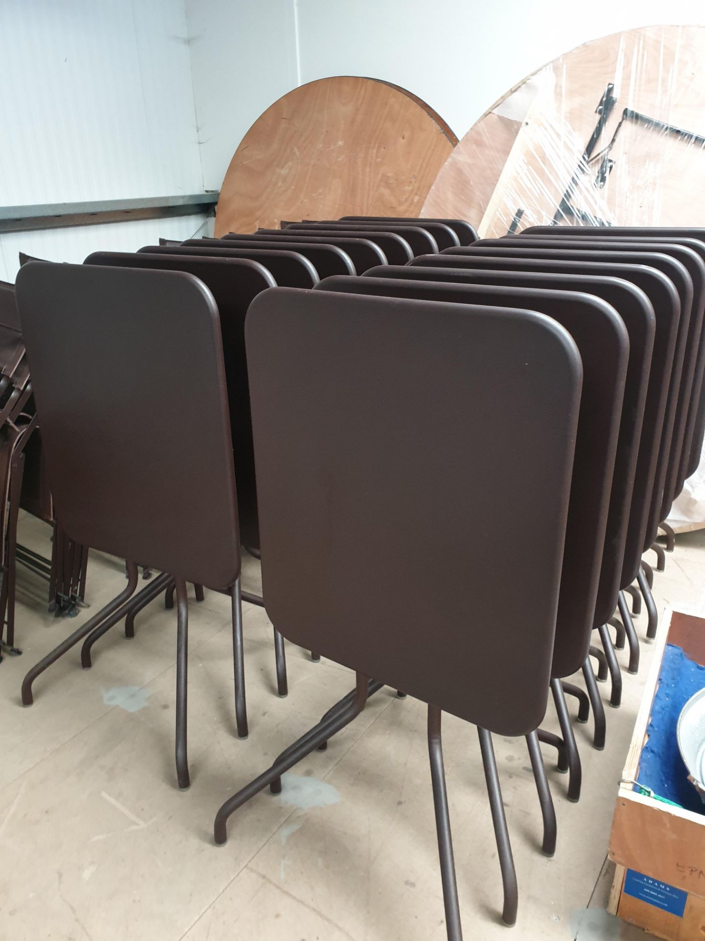 * 2x Fermob Brown Tables and 3x Fermob Brown Chairs (1 with small hole in seat)
