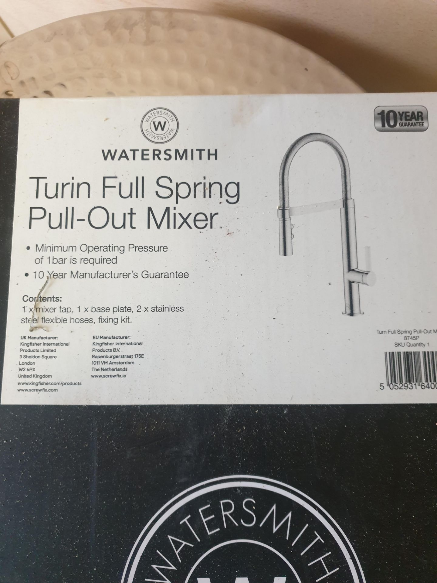 * 1x Watersmith Turin Full Spring Pull out mixer tap - BRAND NEW