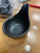 * 210 black china mini bowls for canapes inplastic tray
