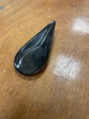 * 1200 black ceramic awe teardrop spoons in plastic tray