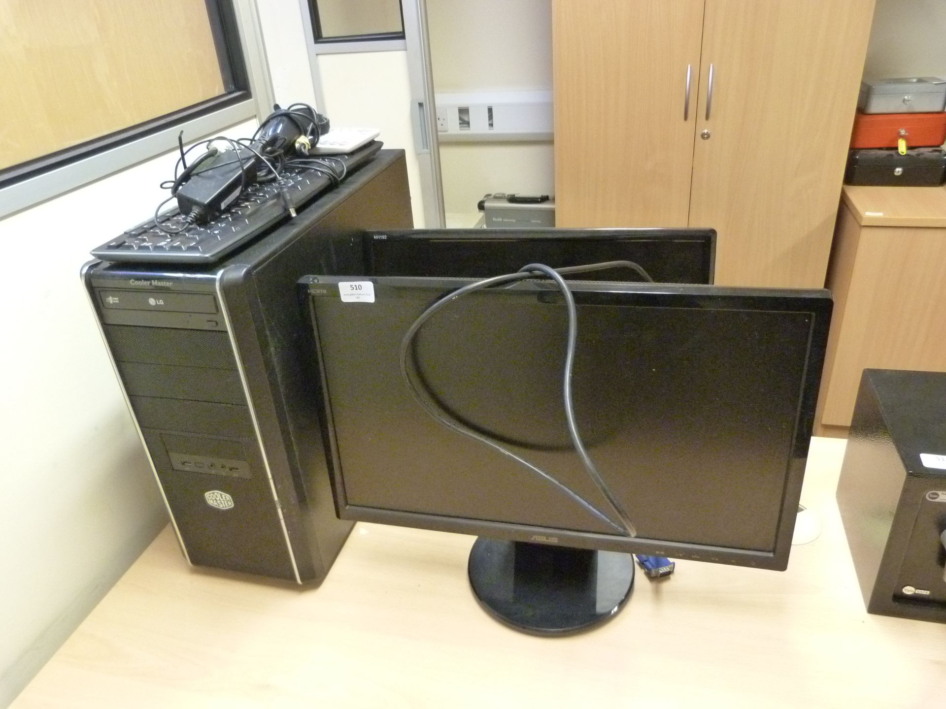*Coolermaster Desktop PC with Hanns G Monitor, Asus Monitor, Keyboard and Mouse