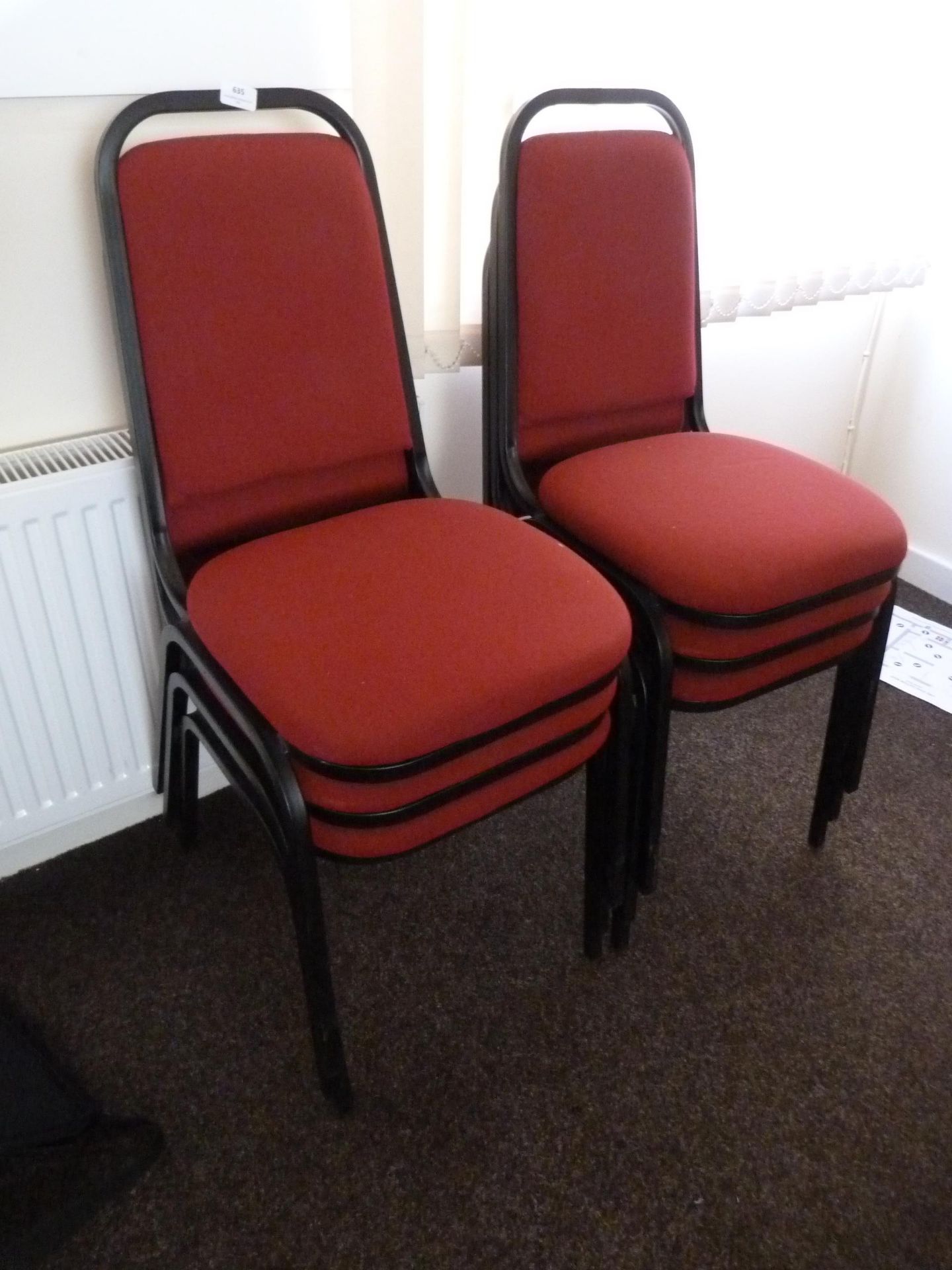 *Six Red Stackable Chairs