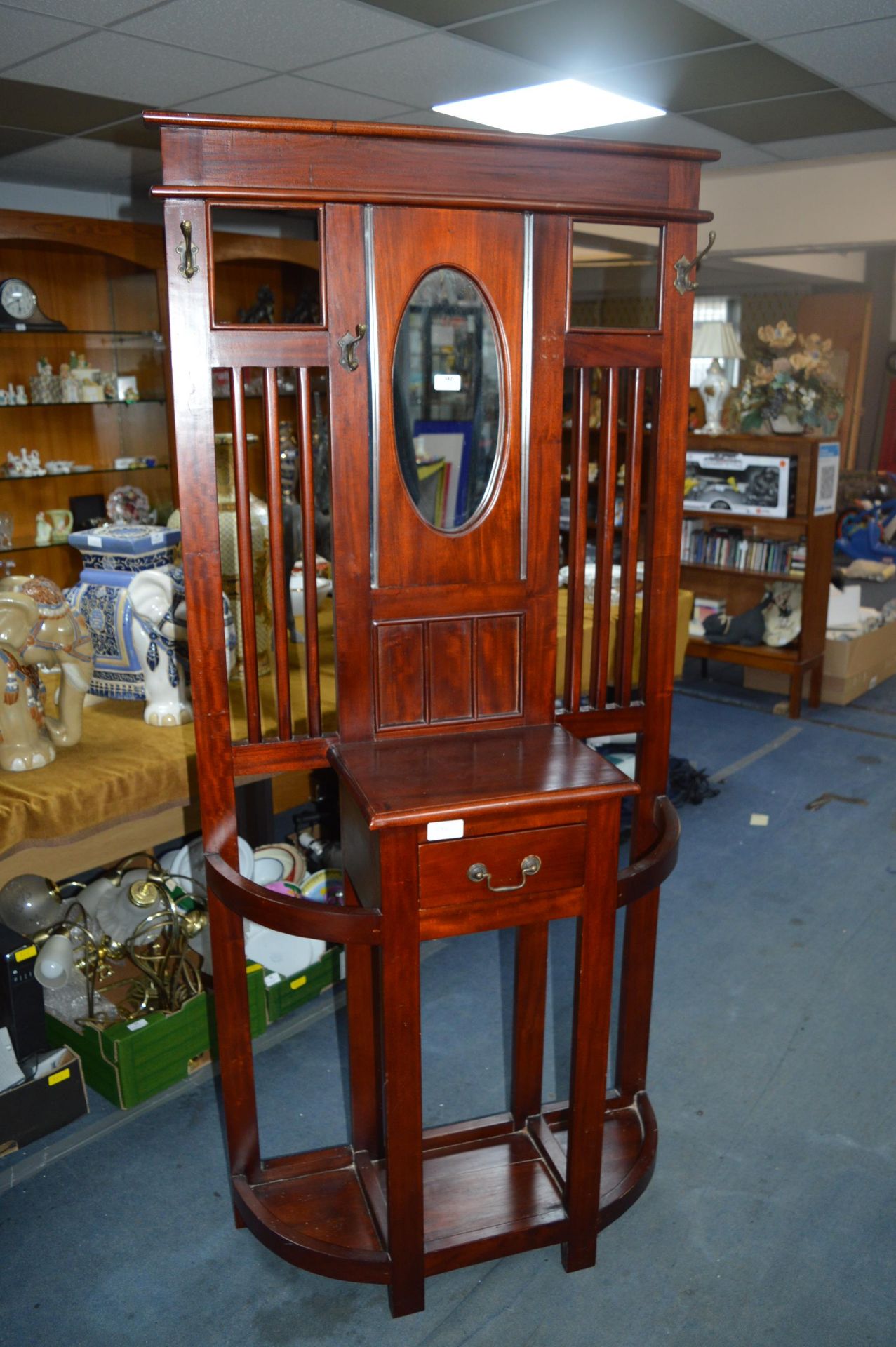 Dark Wood Reproduction Hall Stand