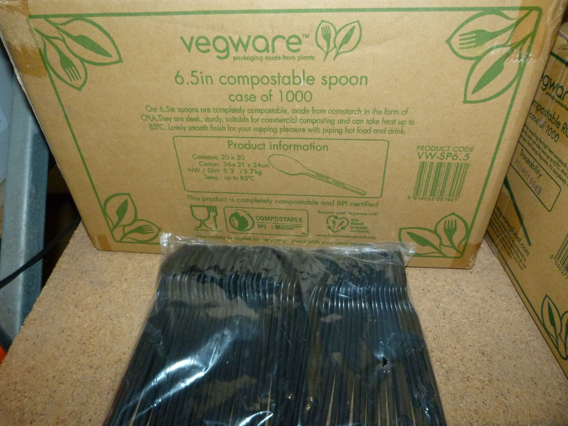 *Four Boxes of Compostable Knives, Forks, and Spoo - Image 3 of 3