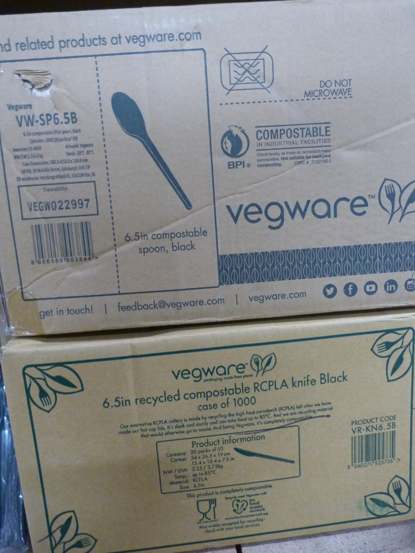 *Four Boxes of Compostable Knives, Forks, and Spoo - Image 2 of 3