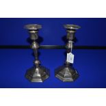 Pair of Sterling Silver Candlesticks - London 1908