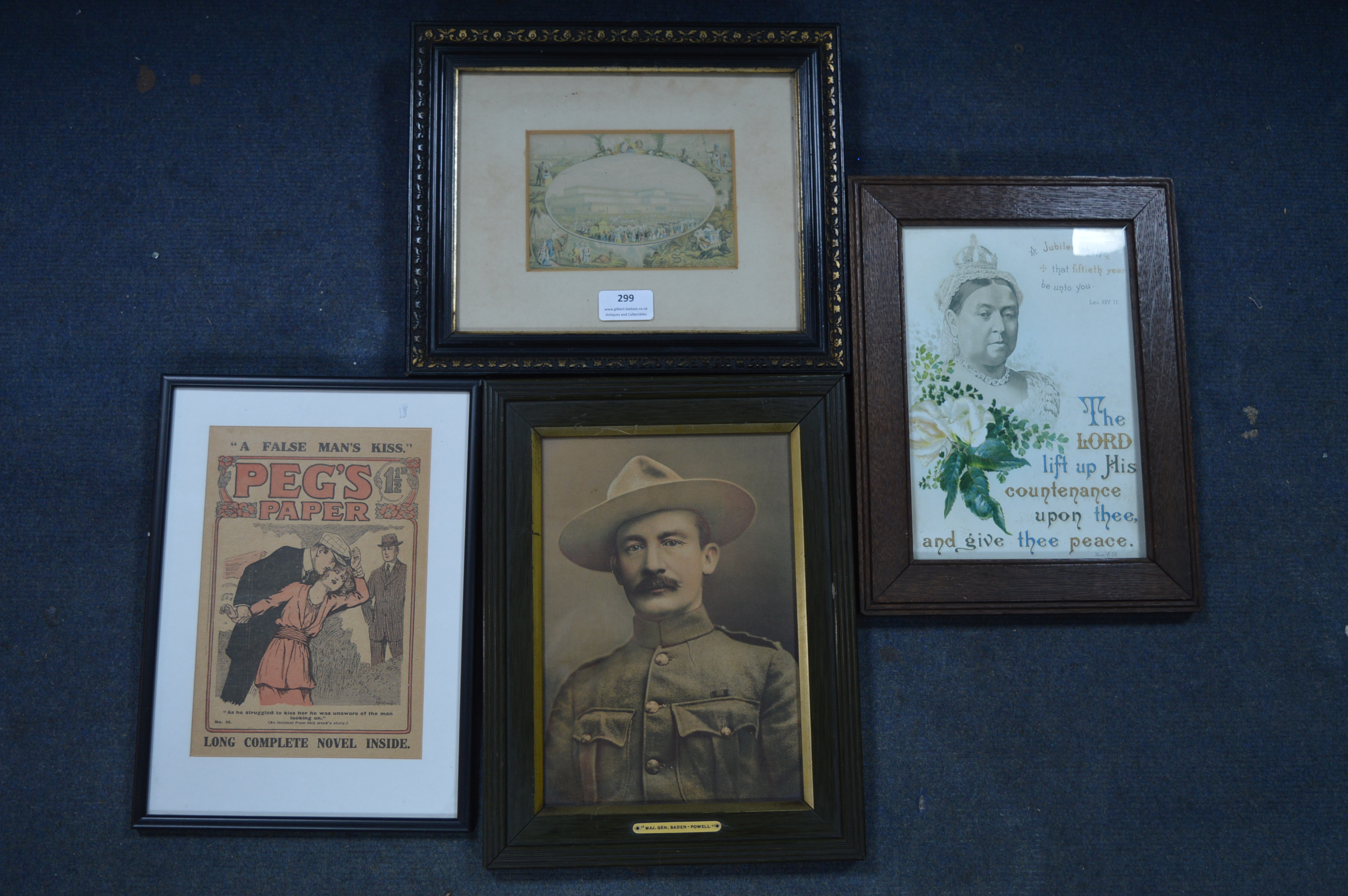 Four Framed Prints - Crystal Palace, Queen Victoria, etc.