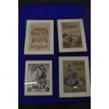 Four Framed Music Sheets