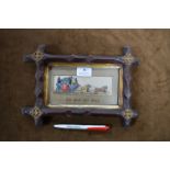 Victorian Stevengraph Framed Silk Picture - The Good Old Days Mail Coach