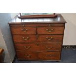 Georgian Mahogany Two over Three Chest with Walnut Panels