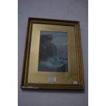 Gilt Framed Oil on Board - Coastal Scene by E.K. Redmore