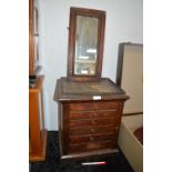 Small Oak Collectors Cabinet plus Mirror