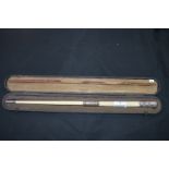 Cased Military Conductor's Baton - Hallmarked Sterling Silver 1902 and Worked Ivory