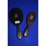 Dressing Mirror and Brush Set with Silver Mounts