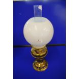 Duplex Brass Oil Lamp with White Shade