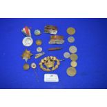 Assorted Military Buttons, Cap Badges, Coins, etc.