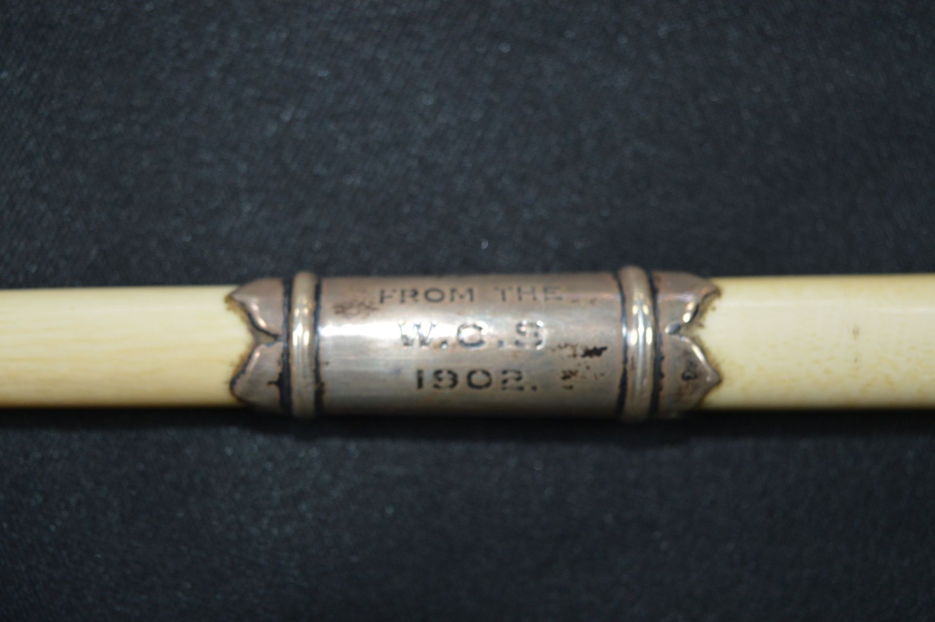 Cased Military Conductor's Baton - Hallmarked Sterling Silver 1902 and Worked Ivory - Image 2 of 2