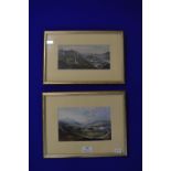 Two Grand Tour Watercolour Valley Views by Charlot