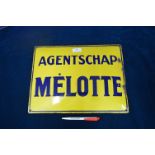 French Convex Enamel Sign - Agentschap Melotte