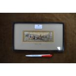 Victorian Stevengraph Framed Silk Picture - Full Cry Hunting Scene