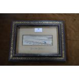 Victorian Stevengraph Framed Silk Picture - Are Your Ready, Boat Race