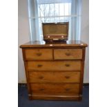 Large Victorian Walnut Two over Three Chest