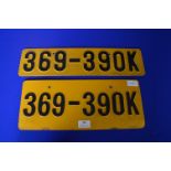 Two Vintage Capris Number Plates