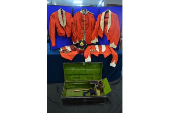 WWI Era Yorkshire Regiment Jackets, Helmet, Medals, etc. - Image 1 of 9