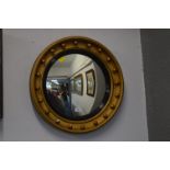 Circular Gilt Framed Convex Mirror