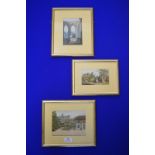 Three Small Framed Continental Tour Watercolours b
