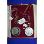 18k Gold Pocket Watch Hallmarked - Chester 1873 Continental Gold, plus 9k Gold 40g Chain