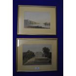 Two Framed Grand Tour Watercolour Landscapes by Ch