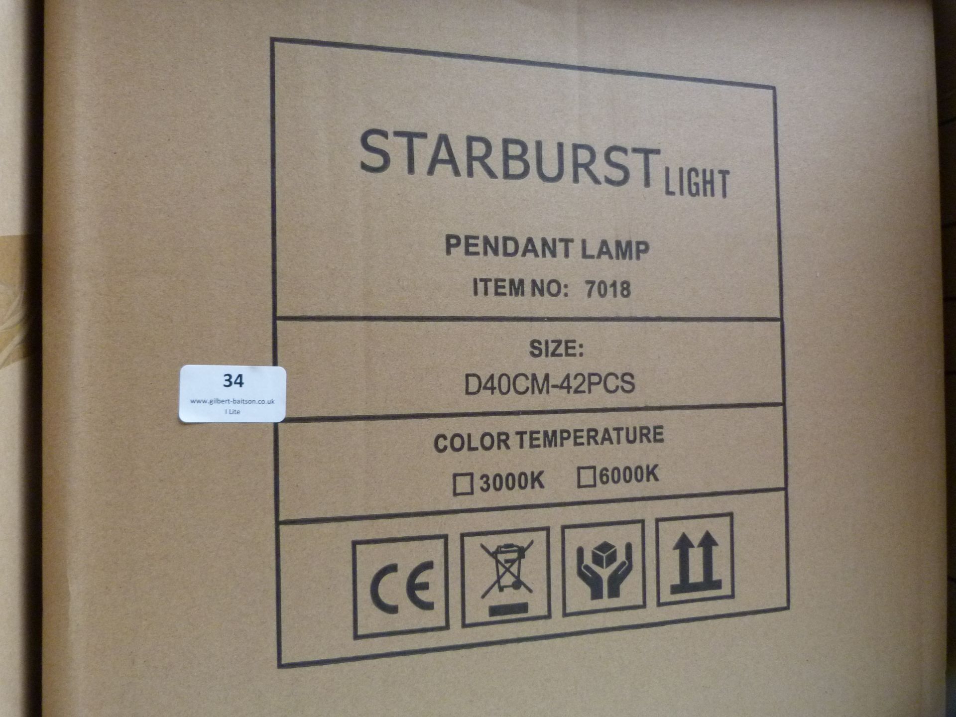 *30 Starburst Pendant Lamps Item No.7018, Size: D40CM-42PCS - Image 2 of 3