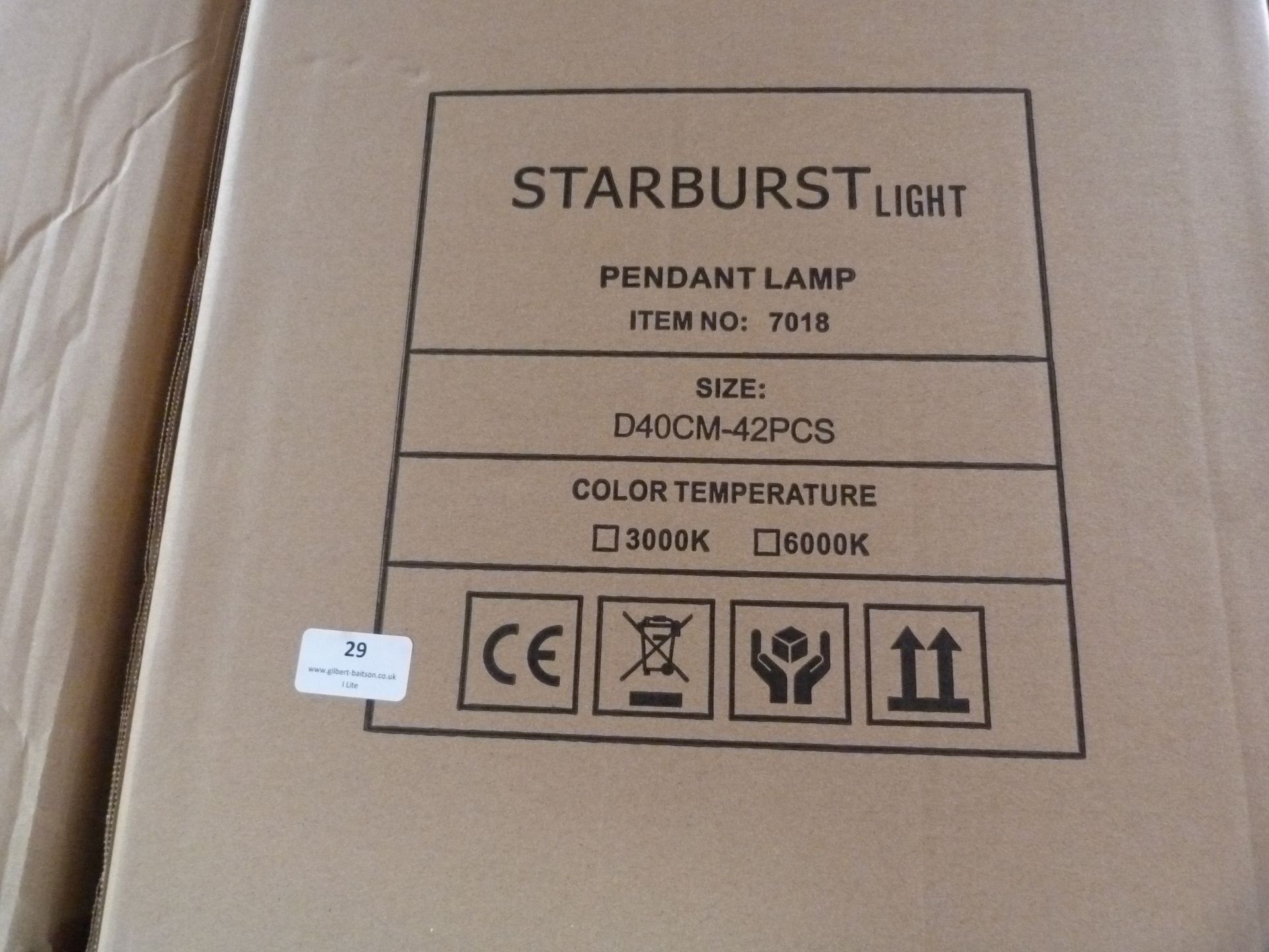 *22 Starburst Pendant Lamps Item No.7018, Size: D40CM-42PCS - Image 2 of 3