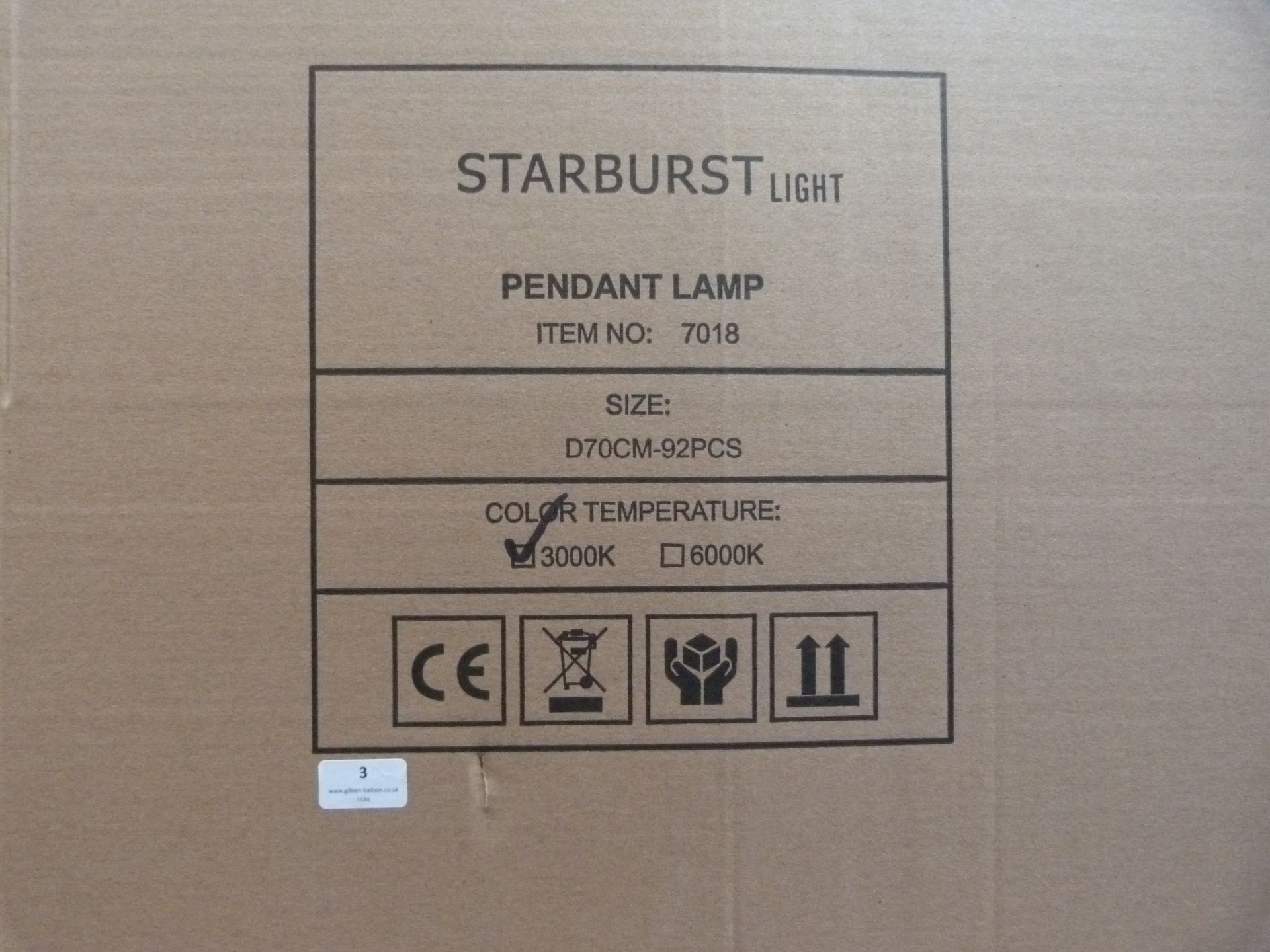 *4 Starburst Pendant Lamps Item No.7018, Size: D70CM-92PCS - Image 2 of 3