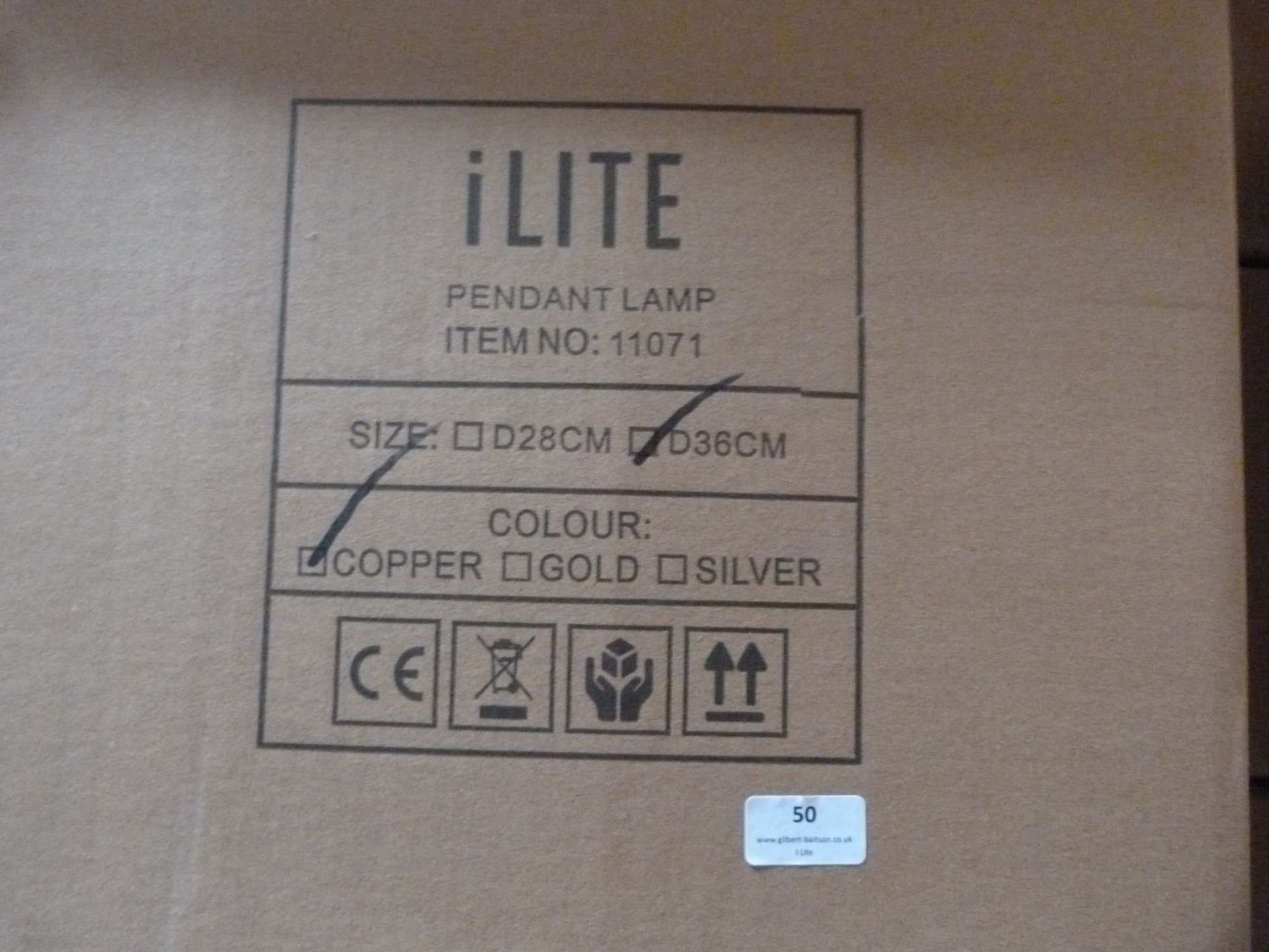 *27 ILite Pendant Lamps Item No.11071, Size: D36CM (copper) - Image 3 of 4