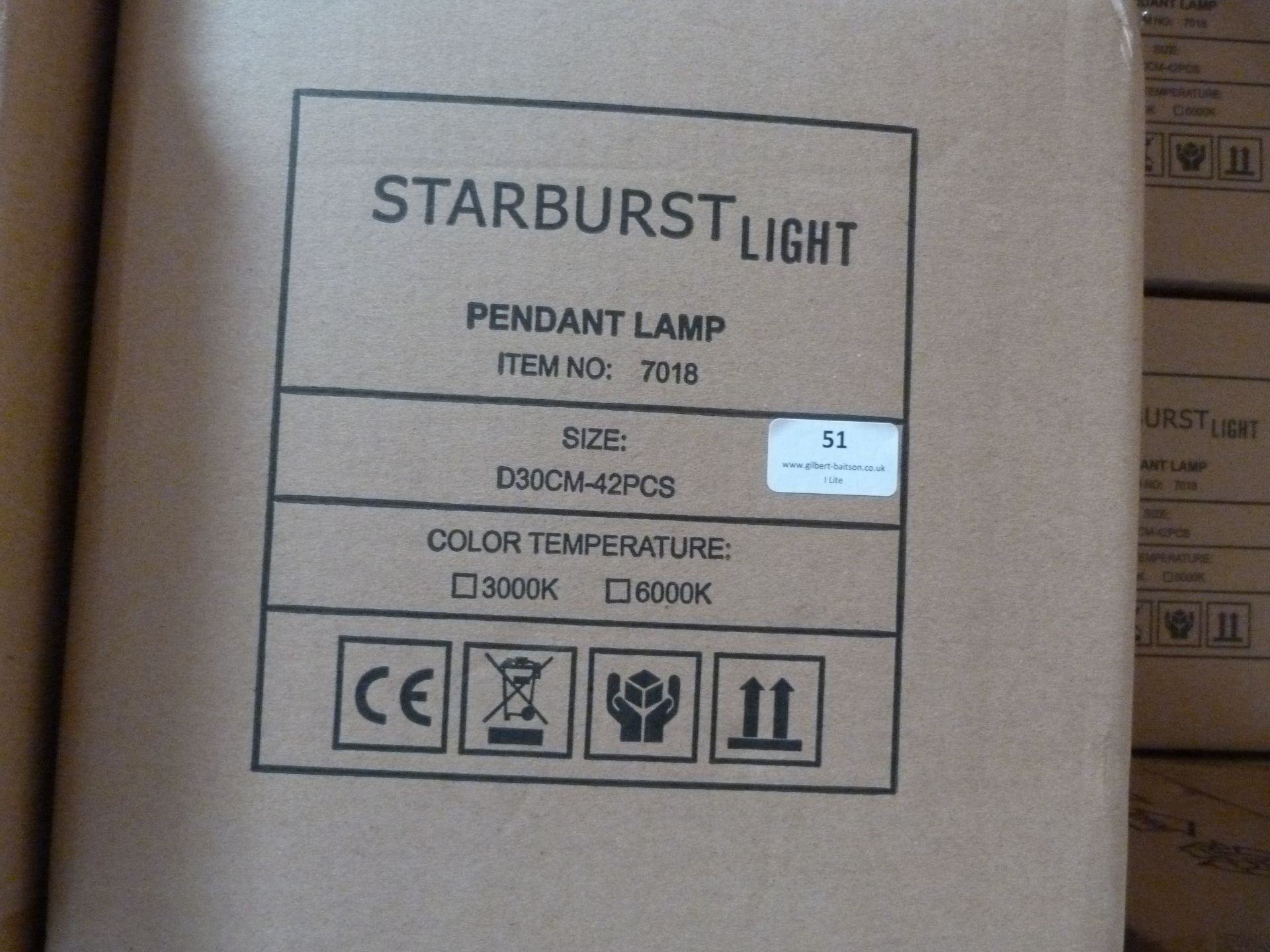 *32 Starburst Pendant Lamps Item No.7018, Size: D30CM-42PCS - Image 2 of 3