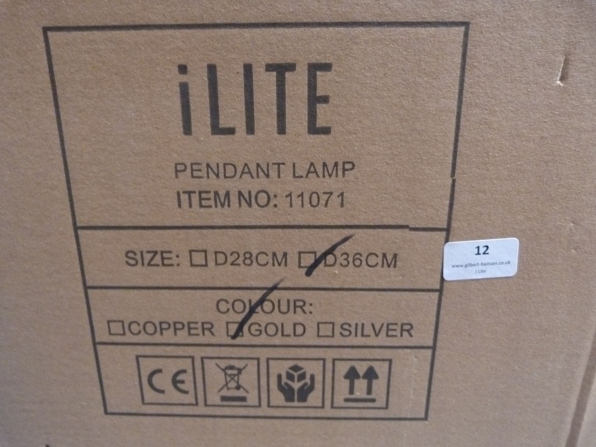 *2 ILite Pendant Lamps Item.11071, Size: D36CM (gold) - Image 3 of 4