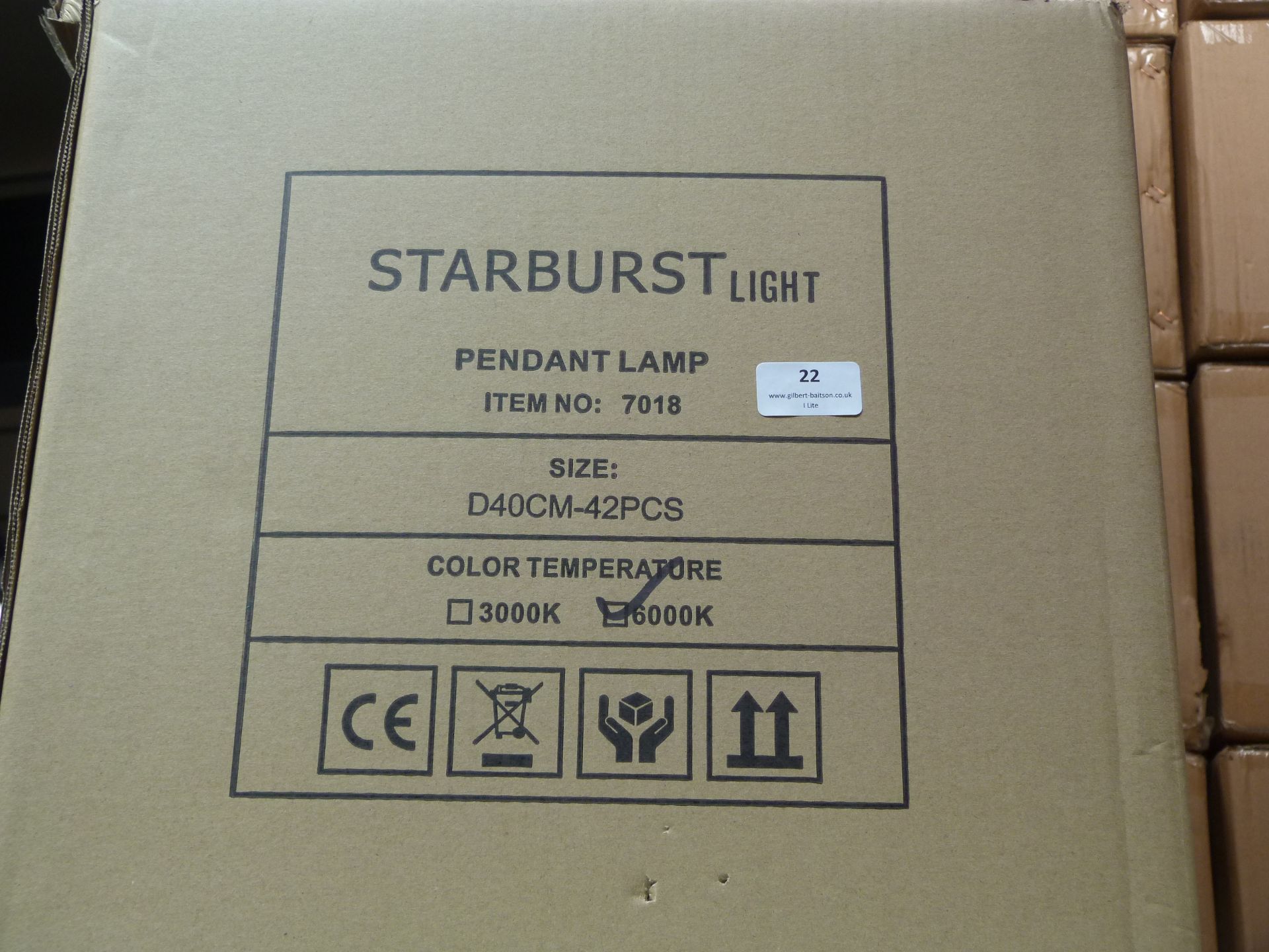 *3 Starburst Pendant Lamps Item No.7018, Size: D40CM-42BCS - Image 2 of 3