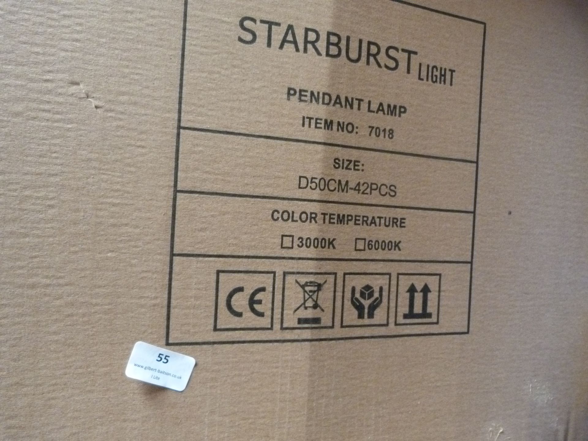 *6 Starburst Pendant Lamps Item No.7018, Size: D50CM-42PCS - Image 2 of 3