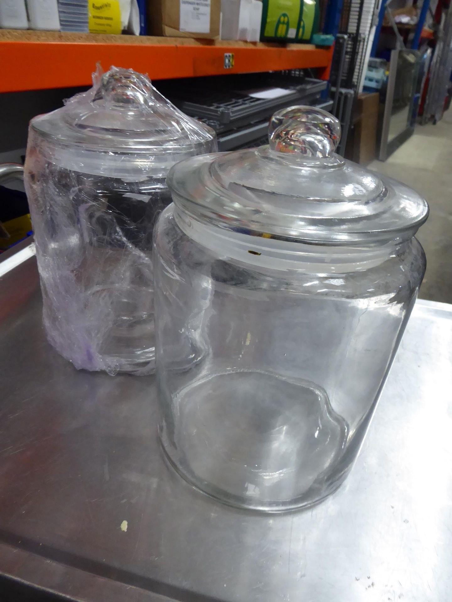 * 2 x large glass cookie jars with lids - Image 2 of 2