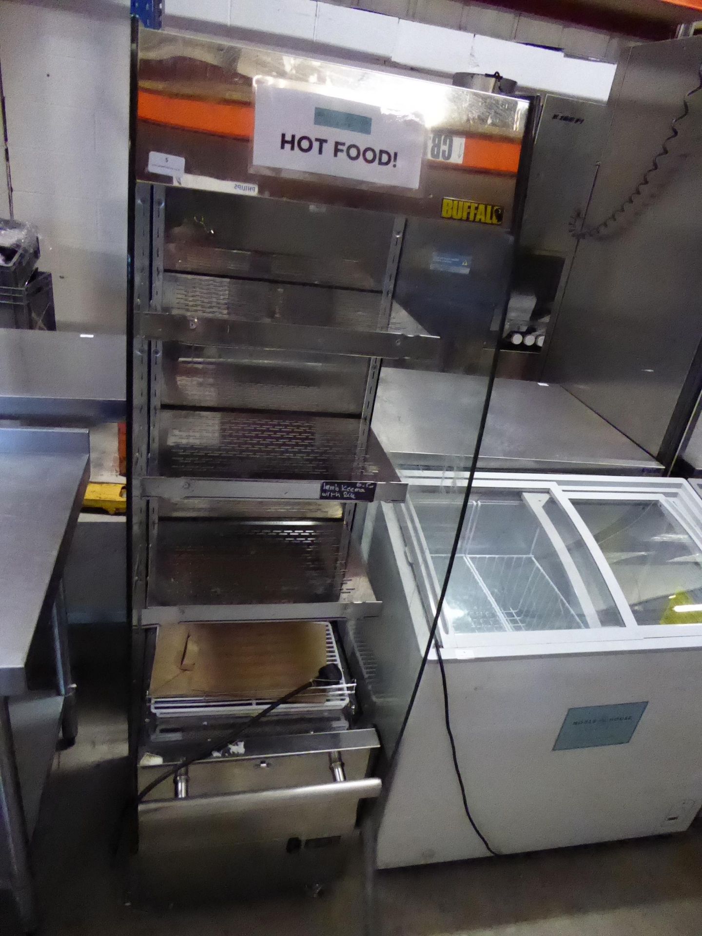 * Buffalo heated grab and go - narrow on castors. 500w x 700d x 1800h - Image 2 of 4